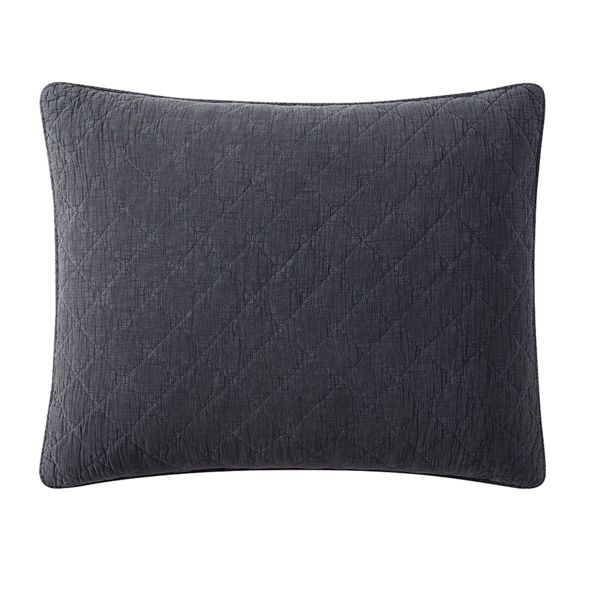 Stonewashed Cotton Gauze Pillow Sham Standard / Charcoal Sham