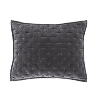 Stella Faux Silk Velvet Pintuck Pillow Sham Standard / Dark Slate Sham