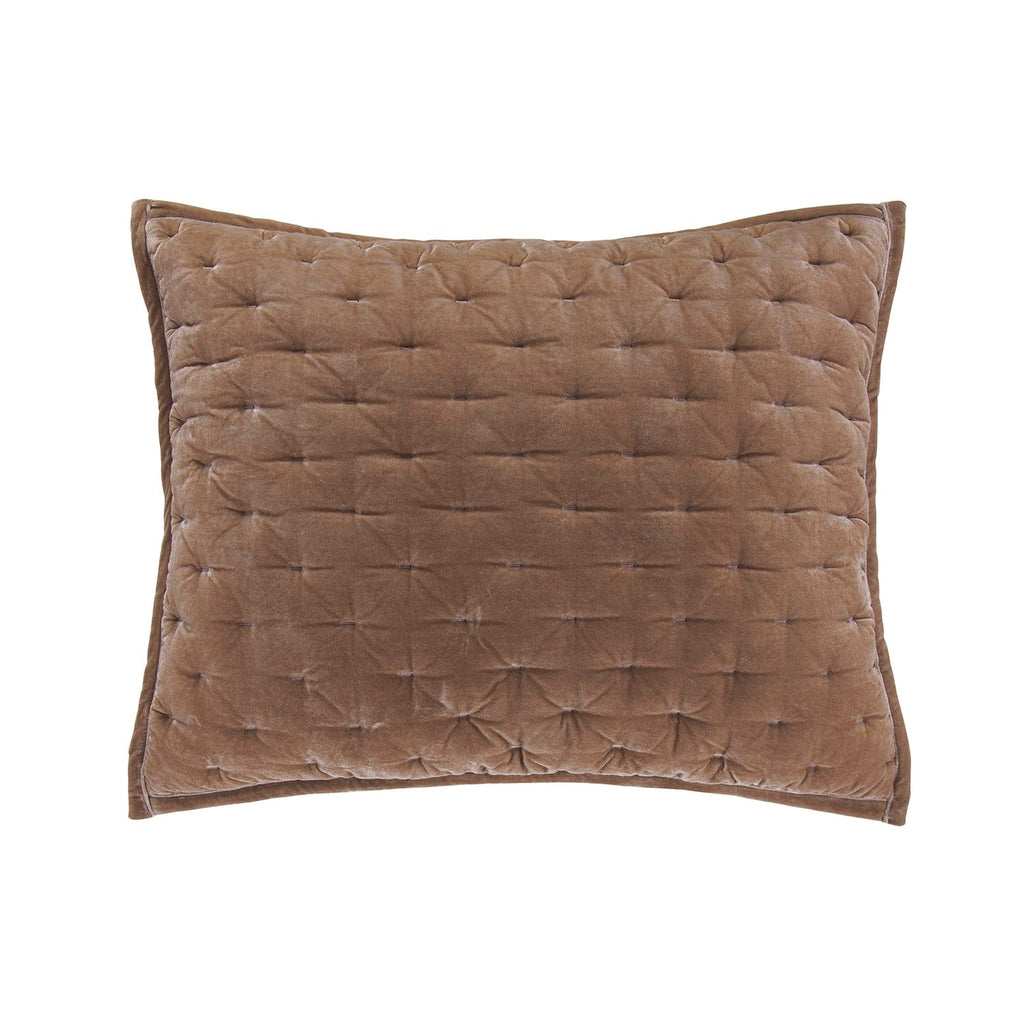 Stella Faux Silk Velvet Pintuck Pillow Sham Standard / Dusty Rose Sham