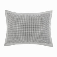 Stonewashed Cotton Waffle Weave Pillow Sham Set Standard / Gray Sham