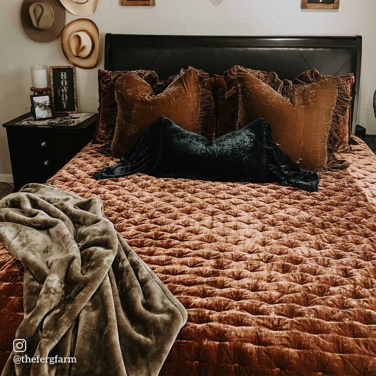 Stella Faux Silk Velvet Ruffled Euro Sham Sham