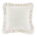 Stella Faux Silk Velvet Ruffled Euro Sham Stone Sham