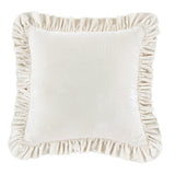 Stella Faux Silk Velvet Ruffled Euro Sham Stone Sham