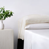 Stella Faux Silk Velvet Waterfall Pillowcase Set Stone Sham