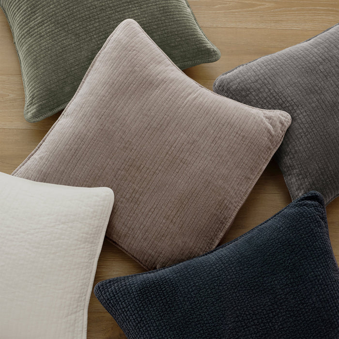 Stonewashed Cotton Quilted Velvet Euro Sham Sham
