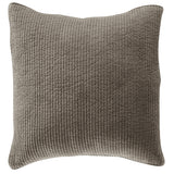 Stonewashed Cotton Quilted Velvet Euro Sham Taupe Sham
