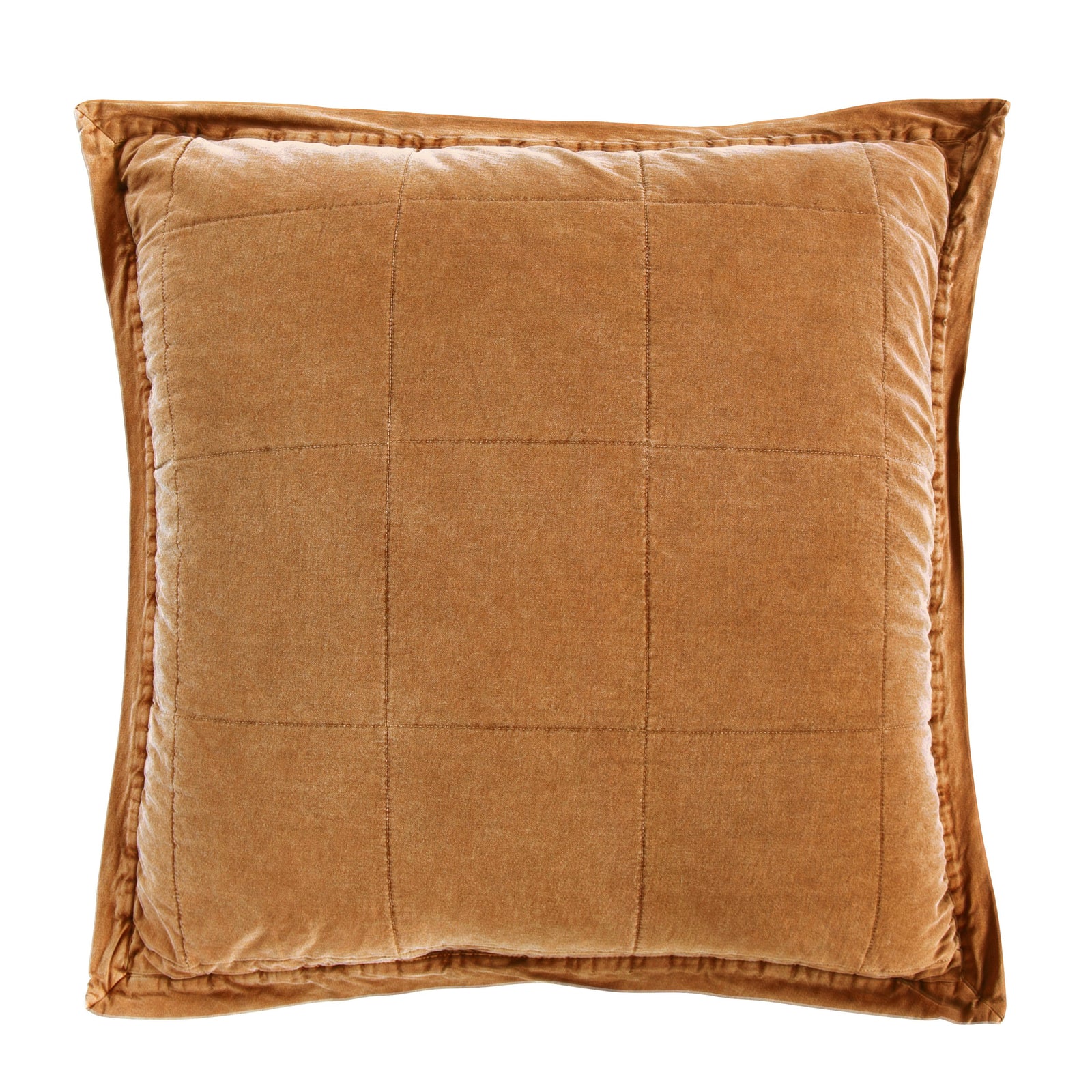 Stonewashed Cotton Canvas Euro Sham Terracotta Sham