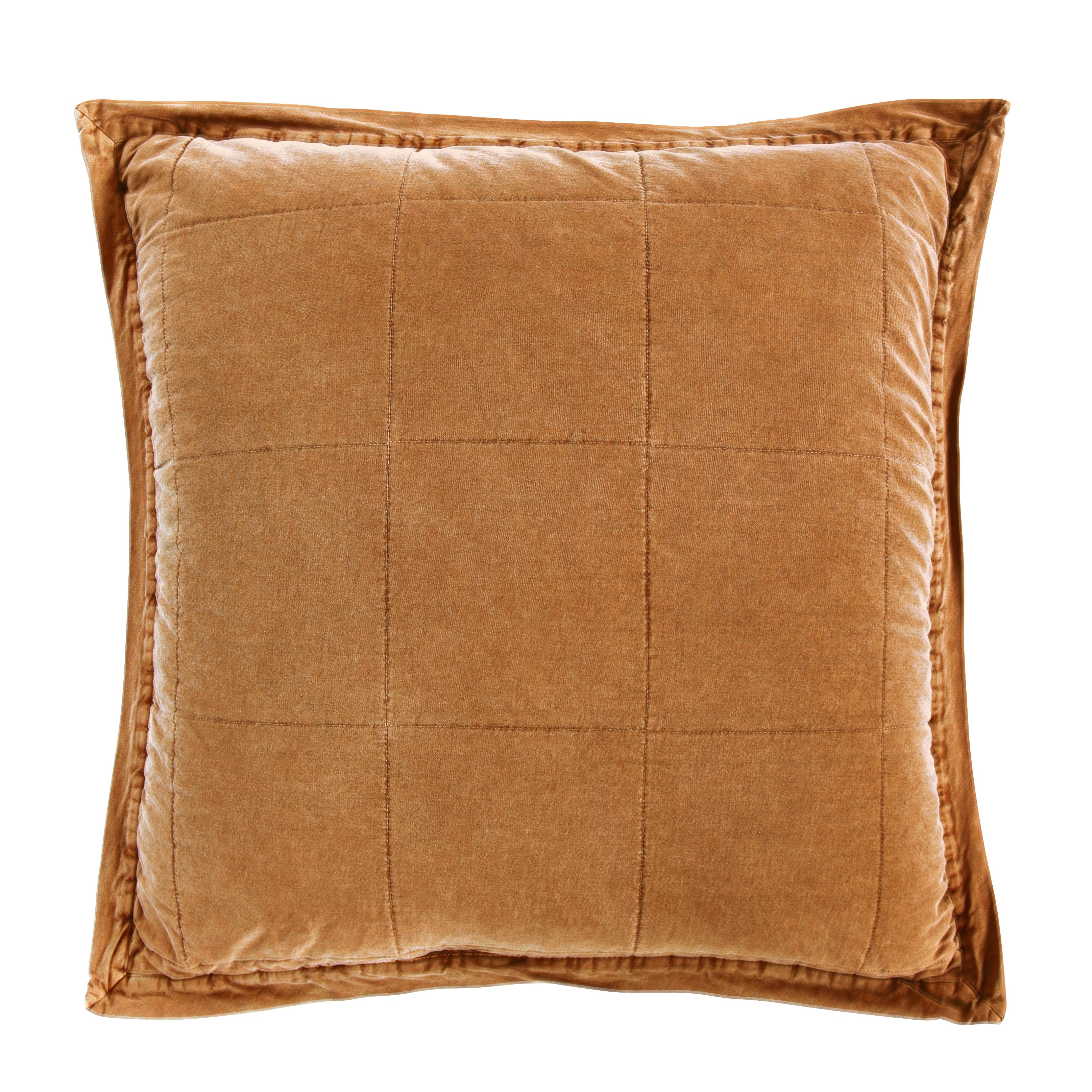 Stonewashed Cotton Canvas Euro Sham Terracotta Sham