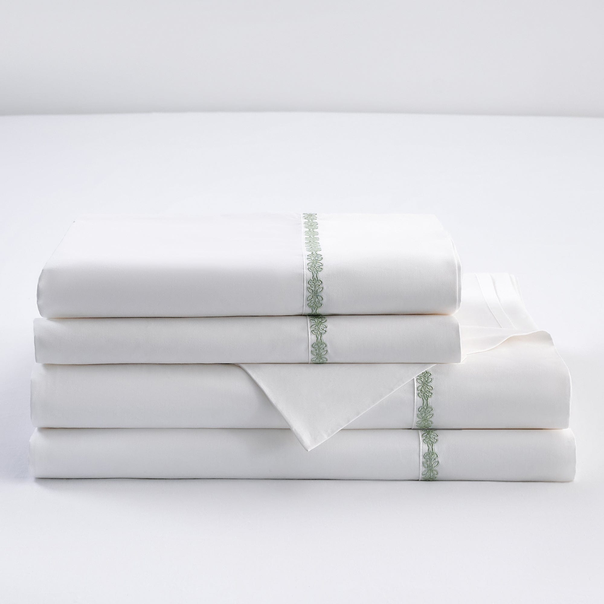 350TC Laurel Embroidered Border Sheet Set Sheet