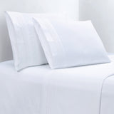Border Embroidery 350TC Cotton Sateen Sheet Set Full/Queen / White Sheet