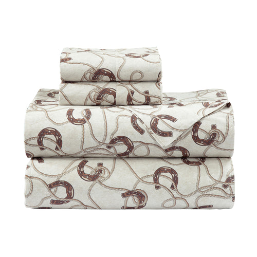 Pierre Horseshoes 350TC Sateen Sheet Set Sheet