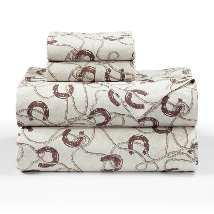 Pierre Horseshoes 350TC Sateen Sheet Set Sheet