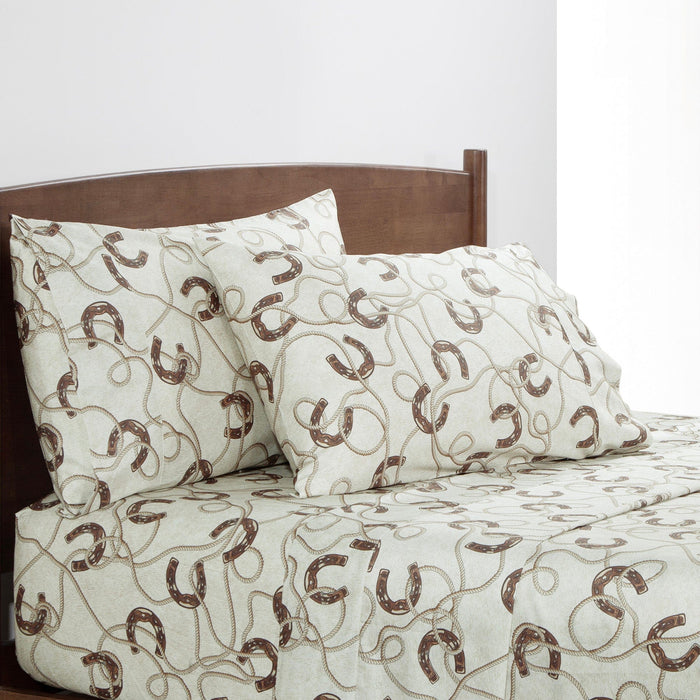 Pierre Horseshoes 350TC Sateen Sheet Set Sheet