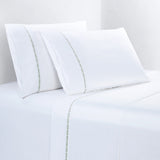350TC Laurel Embroidered Border Sheet Set Queen / Fern Green Sheet