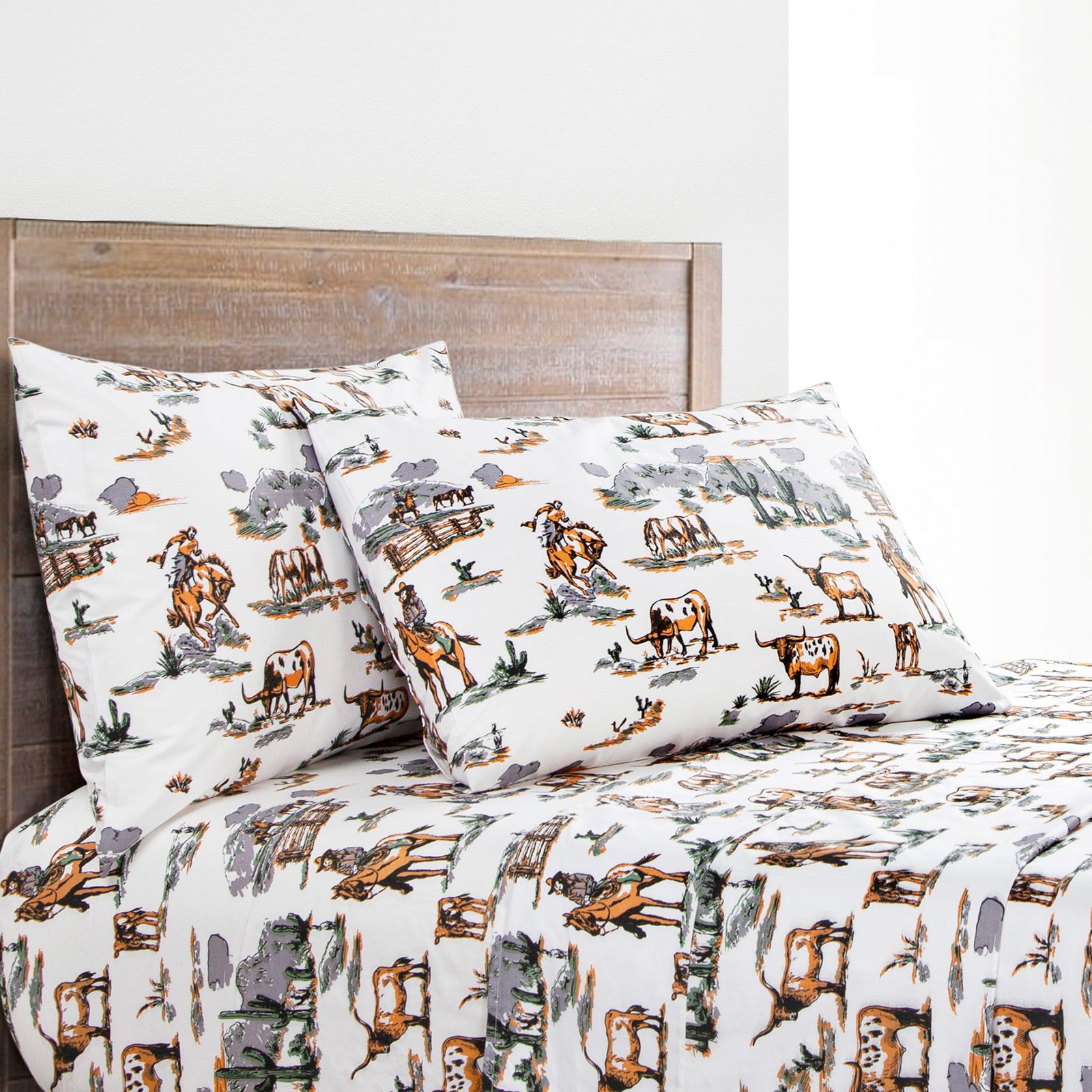 Ranch Life 200TC Cotton Percale Sheet Set Sheet