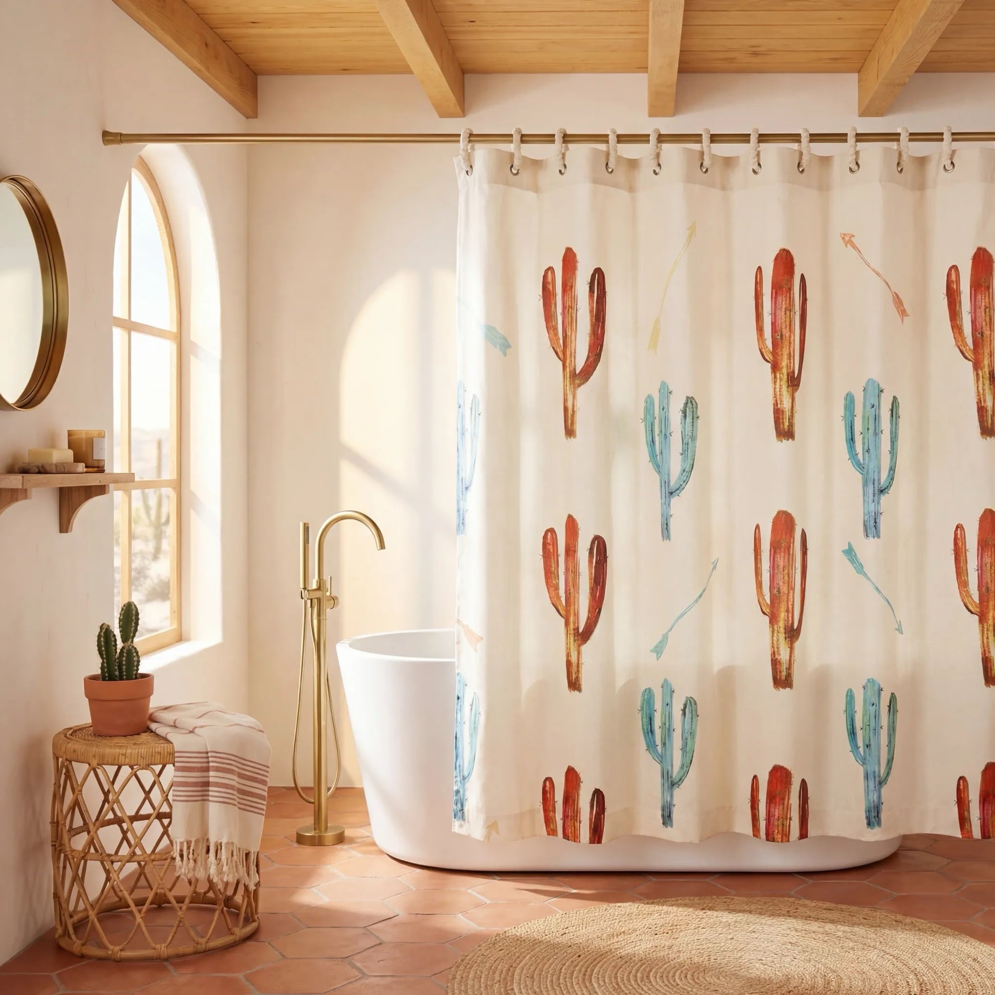 Cactus & Arrow Shower Curtain Shower Curtain