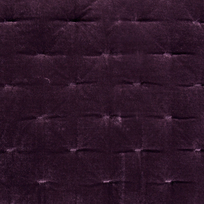 Stella Faux Silk Velvet Quilt Swatch Dark Violet Swatch