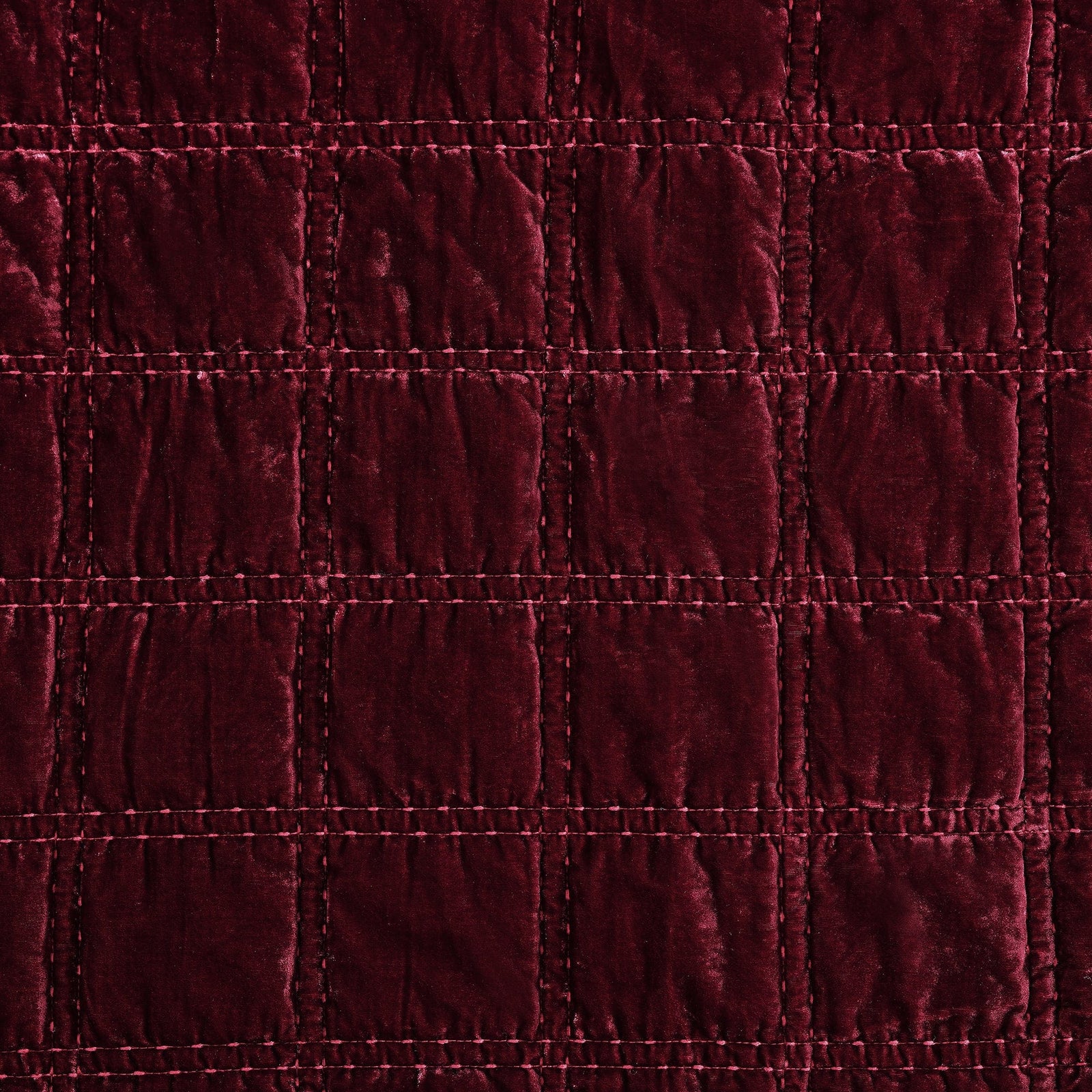 Stella Faux Silk Double Box Stitch Swatch Garnet Red Swatch