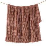 Ruched Rabbit Double-Sided Throw 50"W x 60"L / Rosewood Throw