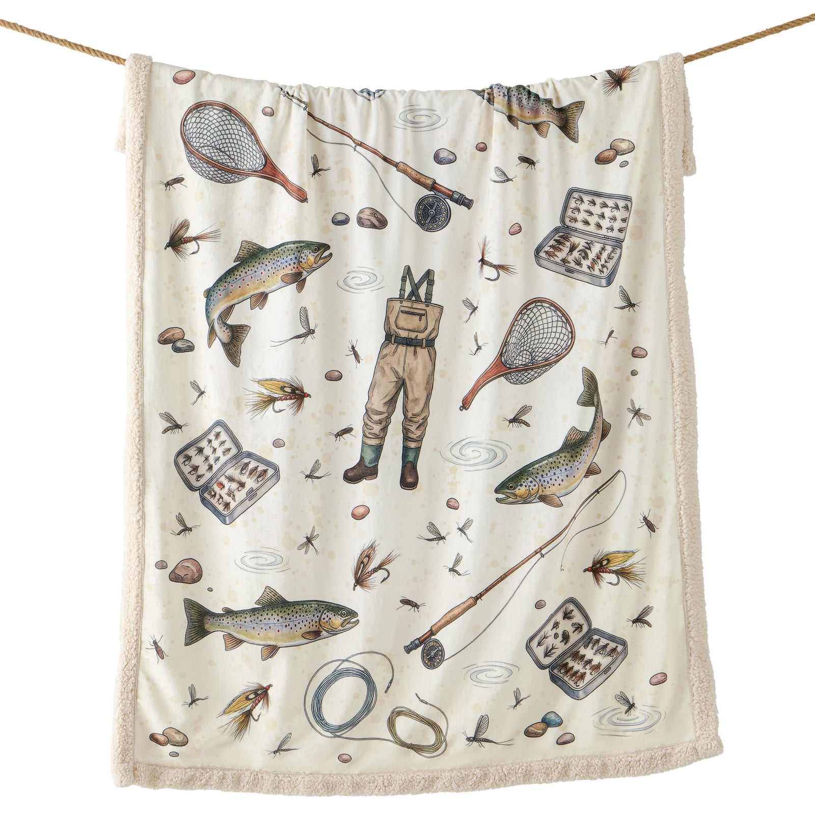 Angler Gear Campfire Sherpa Throw, 6 MOQ Throw