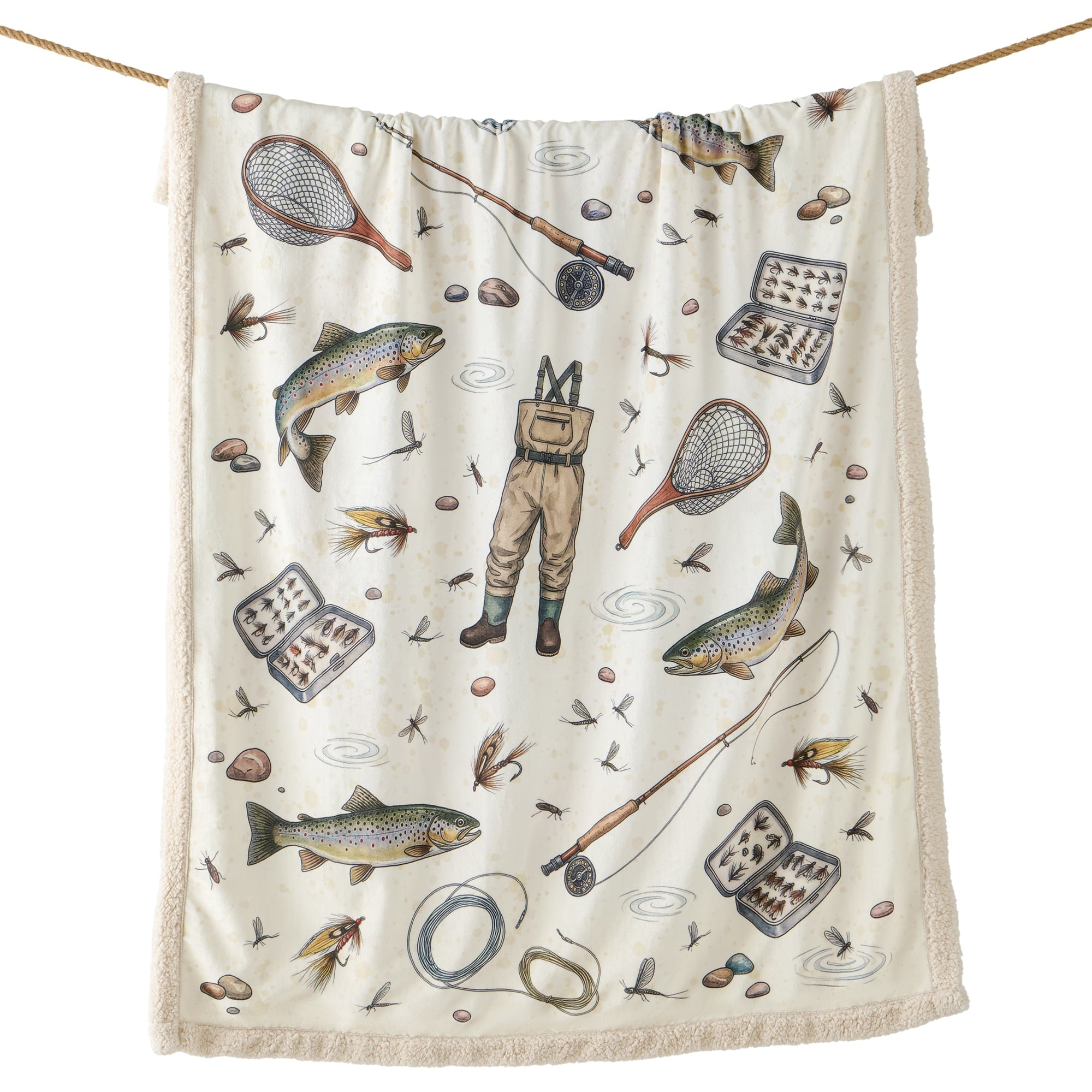 Angler Gear Campfire Sherpa Throw, 6 MOQ Throw