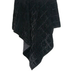 Stella Faux Silk Velvet Double Box Stitch Throw Black Throw