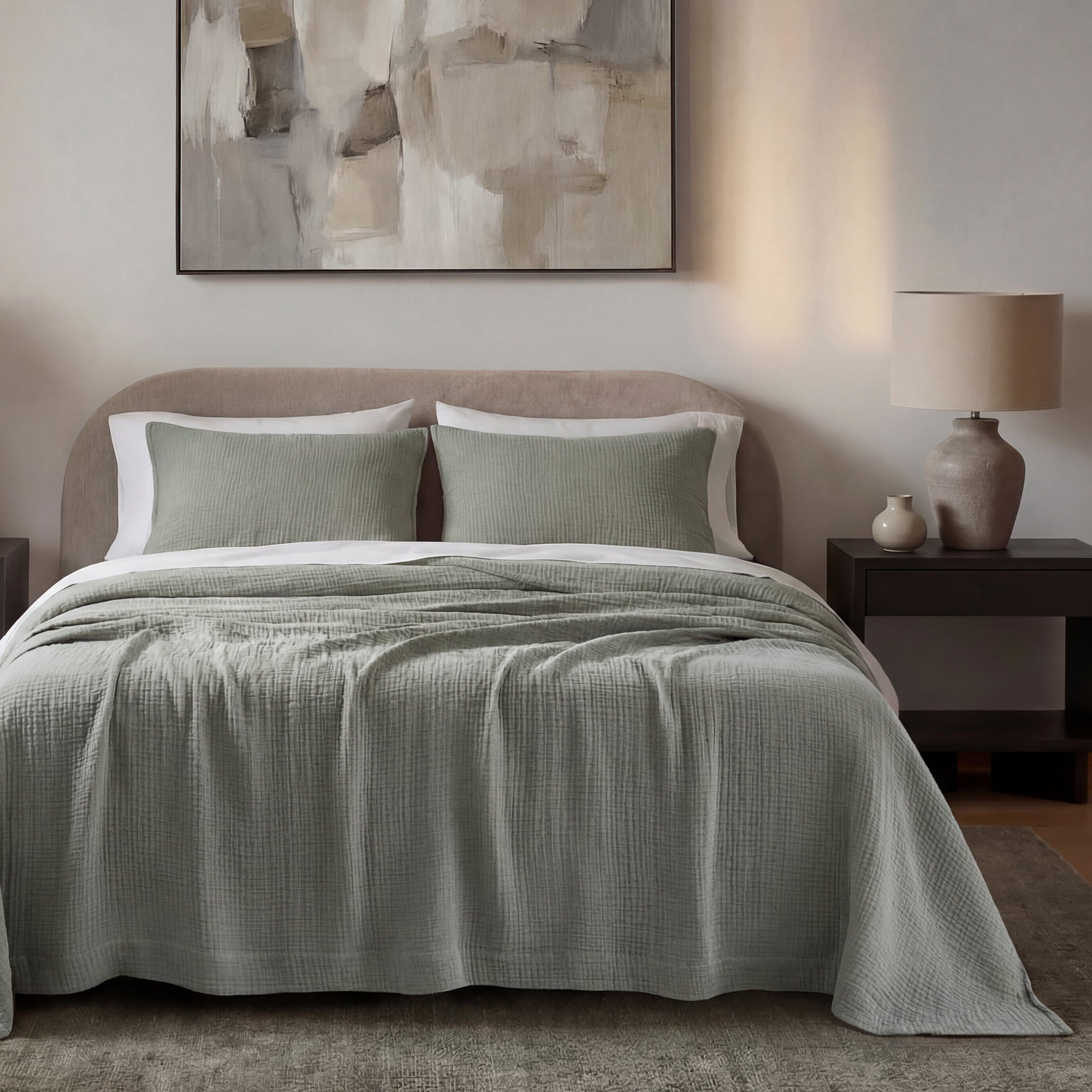 Cotton Voile Blanket Set Blanket Set / Twin / Sage Throw