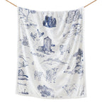 Farm Life Campfire Sherpa Throw Blue Throw
