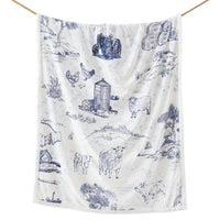 Farm Life Campfire Sherpa Throw Blue Throw