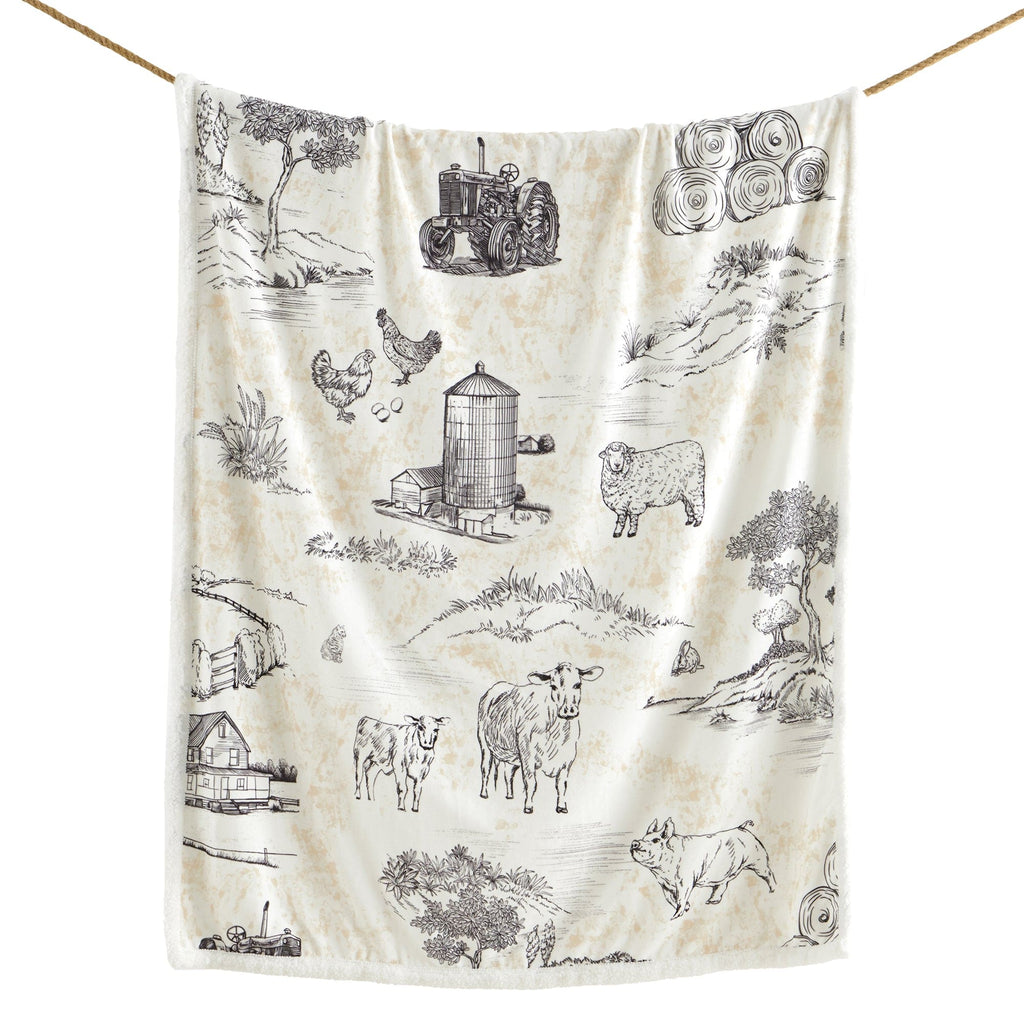 Farm Life Campfire Sherpa Throw Brown Throw