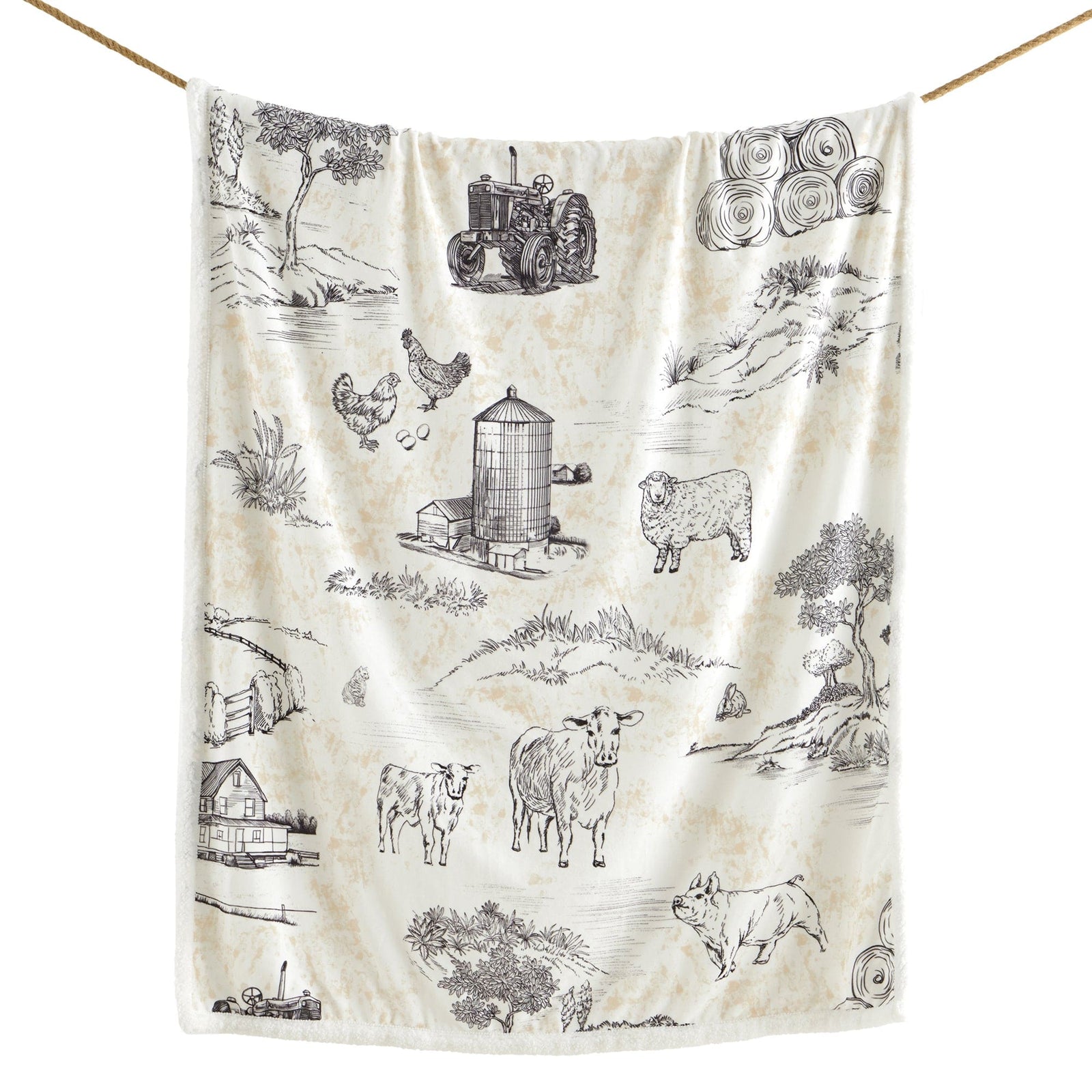 Farm Life Campfire Sherpa Throw Brown Throw