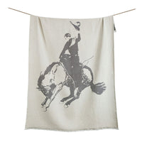 Bucking Bronco Chenille Jacquard Throw Throw