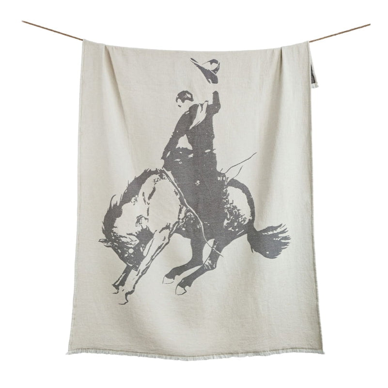 Bucking Bronco Chenille Jacquard Throw Throw
