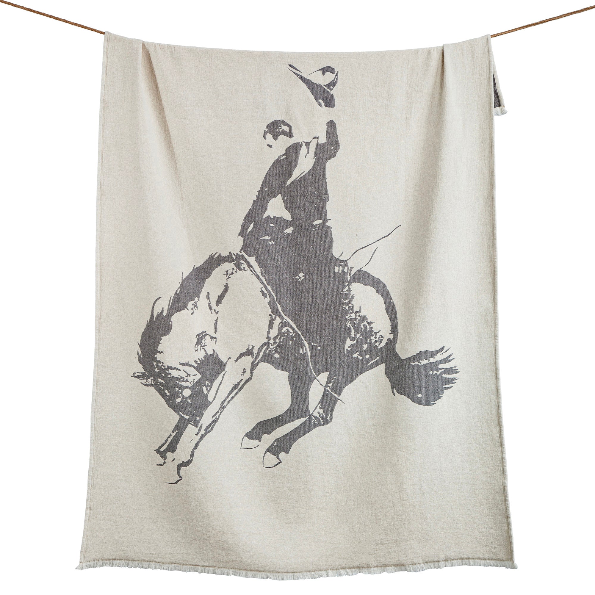 Bucking Bronco Chenille Jacquard Throw Throw