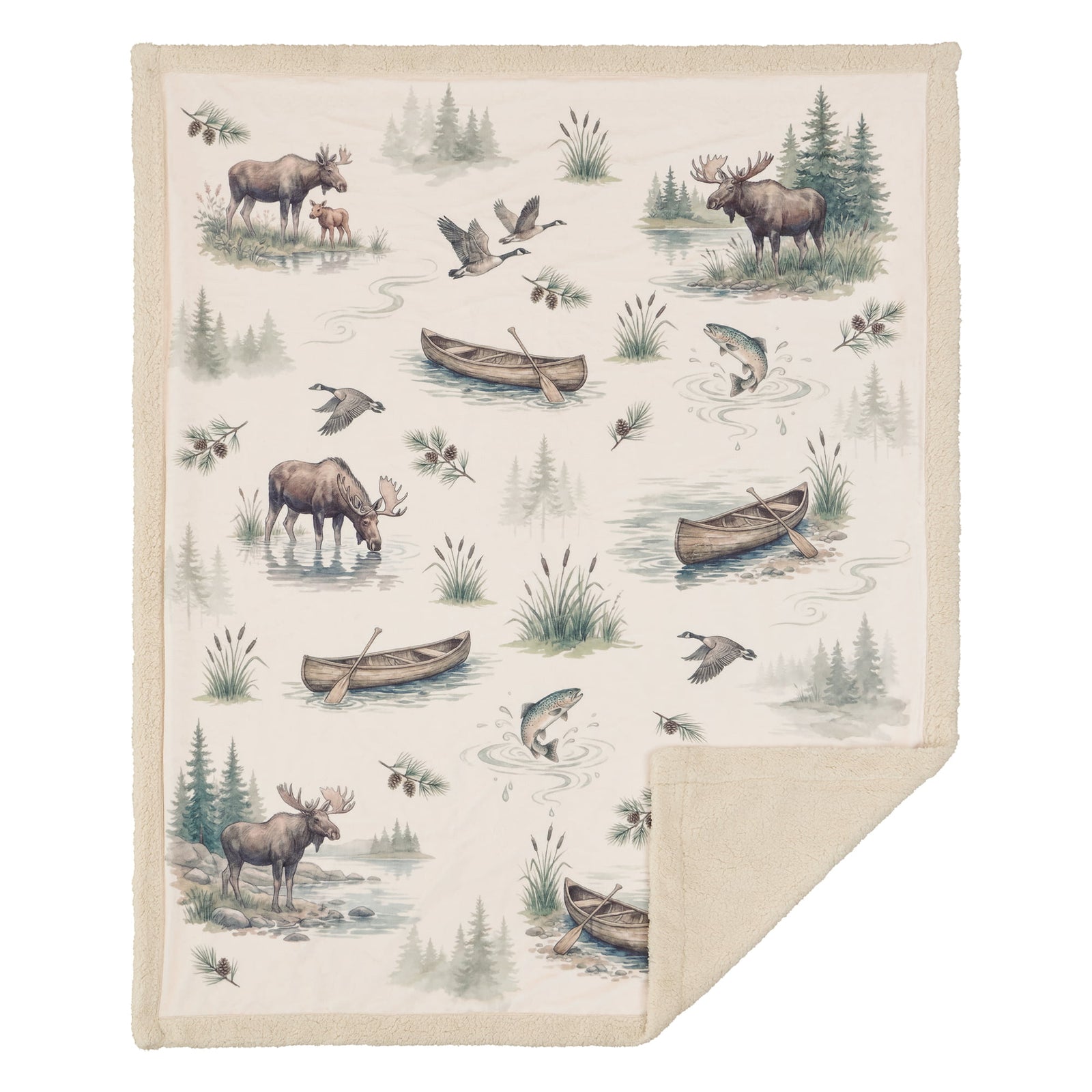 Cabin Country Campfire Sherpa Throw Throw