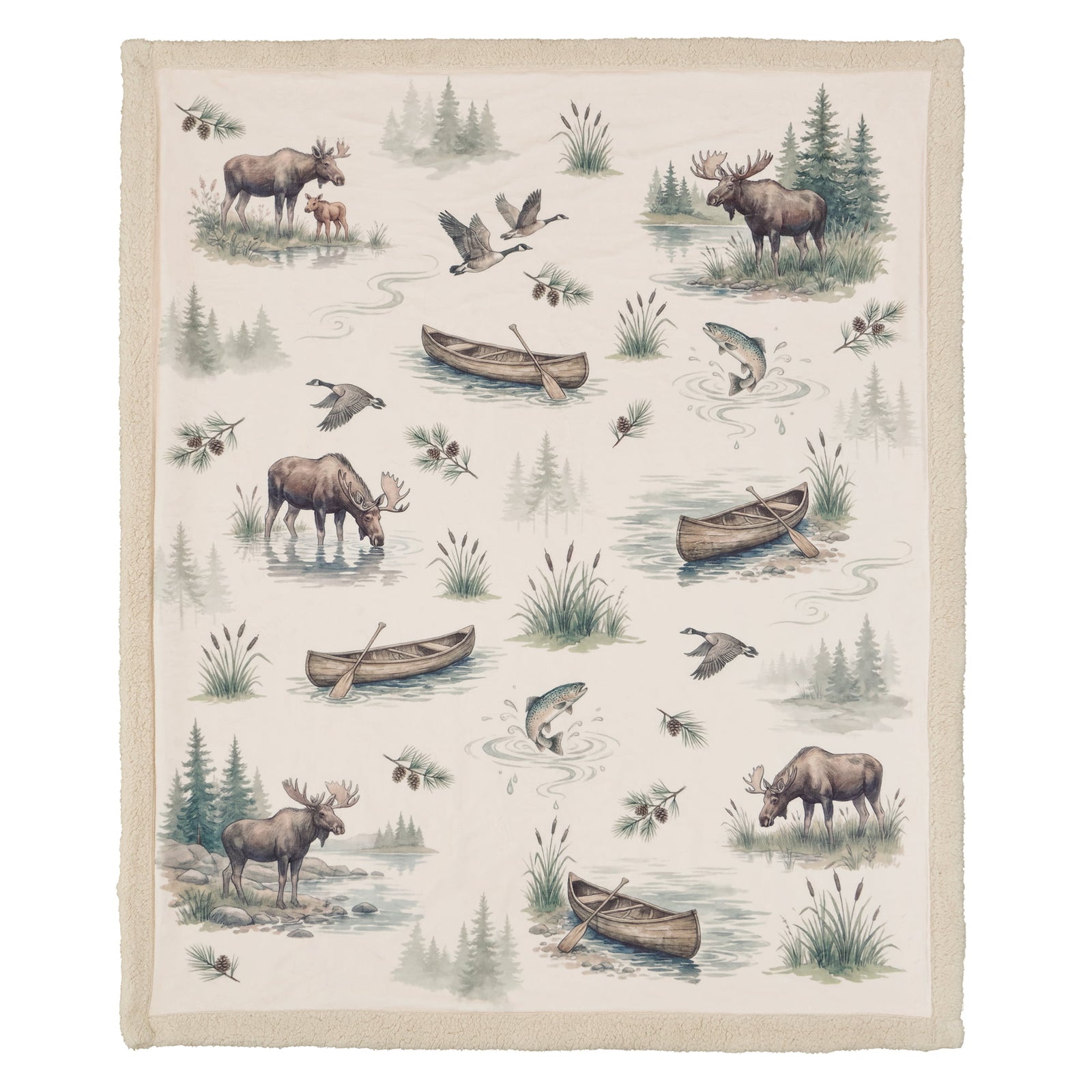 Cabin Country Campfire Sherpa Throw Throw