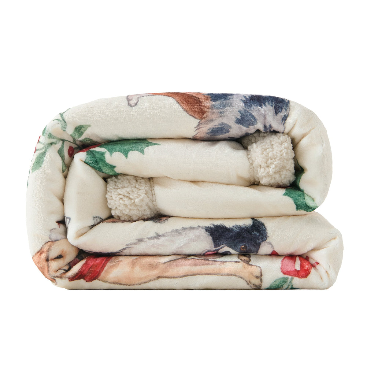 Christmas Dogs Campfire Sherpa Throw Throw