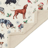 Christmas Dogs Campfire Sherpa Throw Throw
