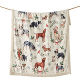 Christmas Dogs Campfire Sherpa Throw Throw