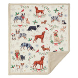Christmas Dogs Campfire Sherpa Throw Throw