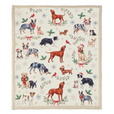Christmas Dogs Campfire Sherpa Throw Throw
