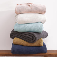 Cotton Knit Blanket Throw