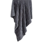 Stella Faux Silk Velvet Double Box Stitch Throw Dark Slate Throw