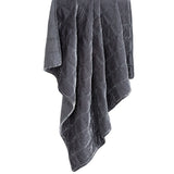 Stella Faux Silk Velvet Double Box Stitch Throw Dark Slate Throw