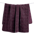 Stella Faux Silk Velvet Double Box Stitch Throw Dark Violet Throw