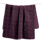 Stella Faux Silk Velvet Double Box Stitch Throw Dark Violet Throw