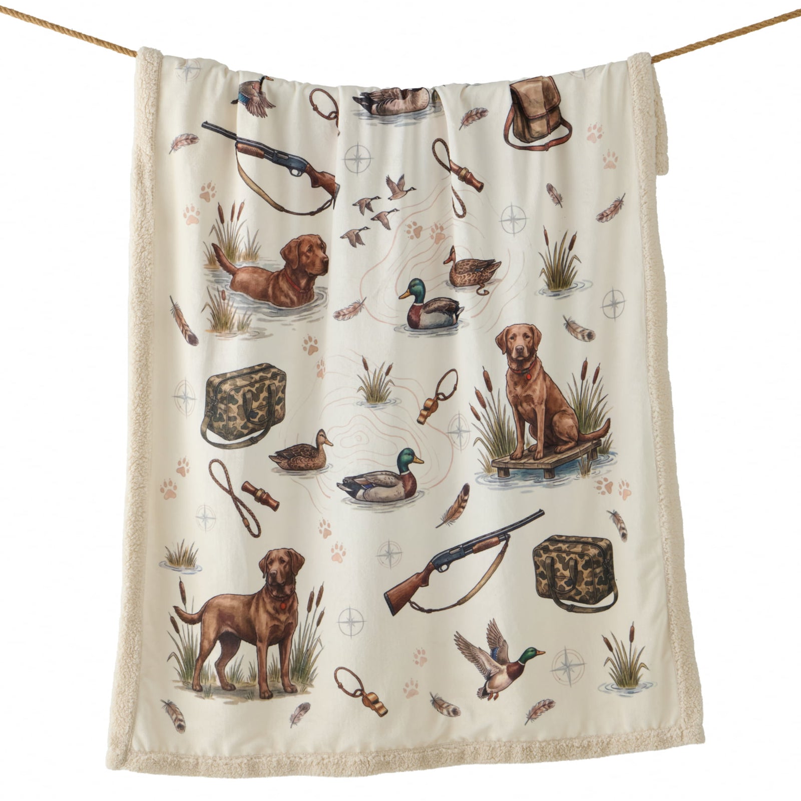Duck Camp Campfire Sherpa Throw Throw