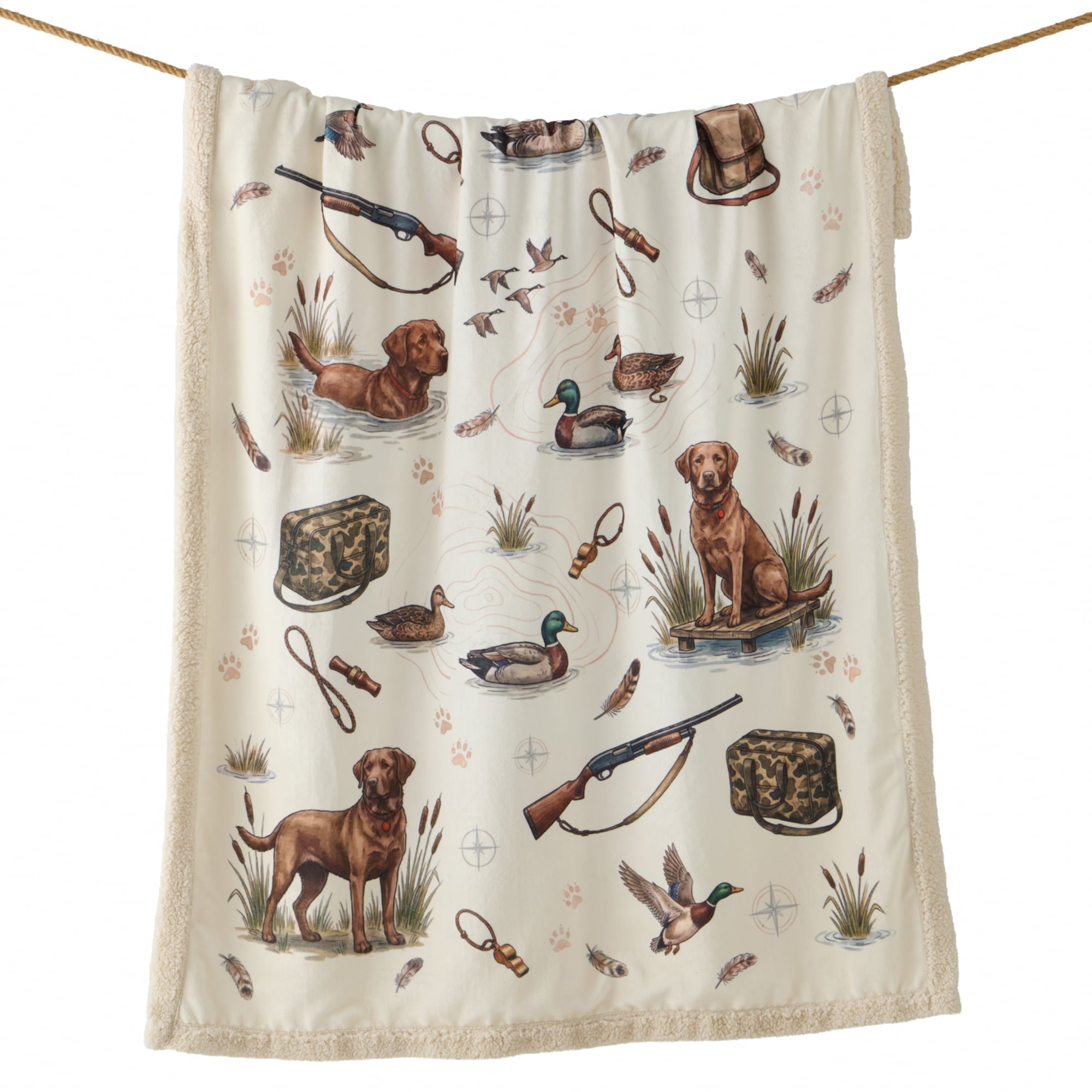 Duck Camp Campfire Sherpa Throw Throw