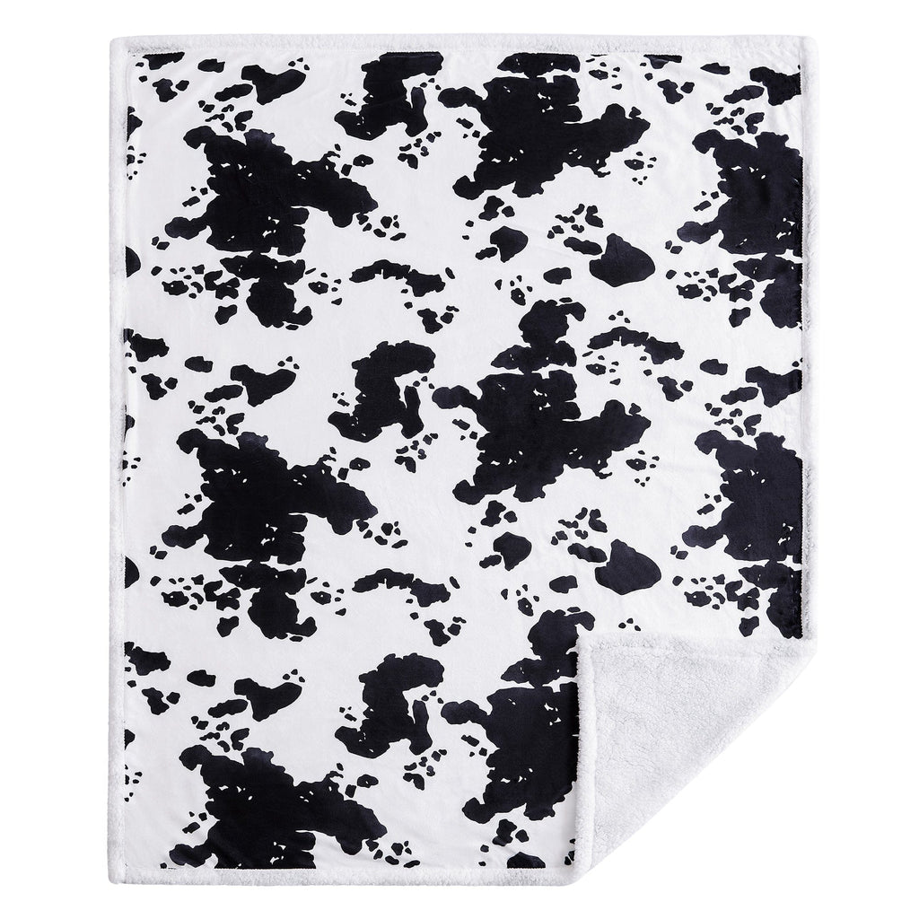 Elsa Cowhide Campfire Sherpa Throw Throw