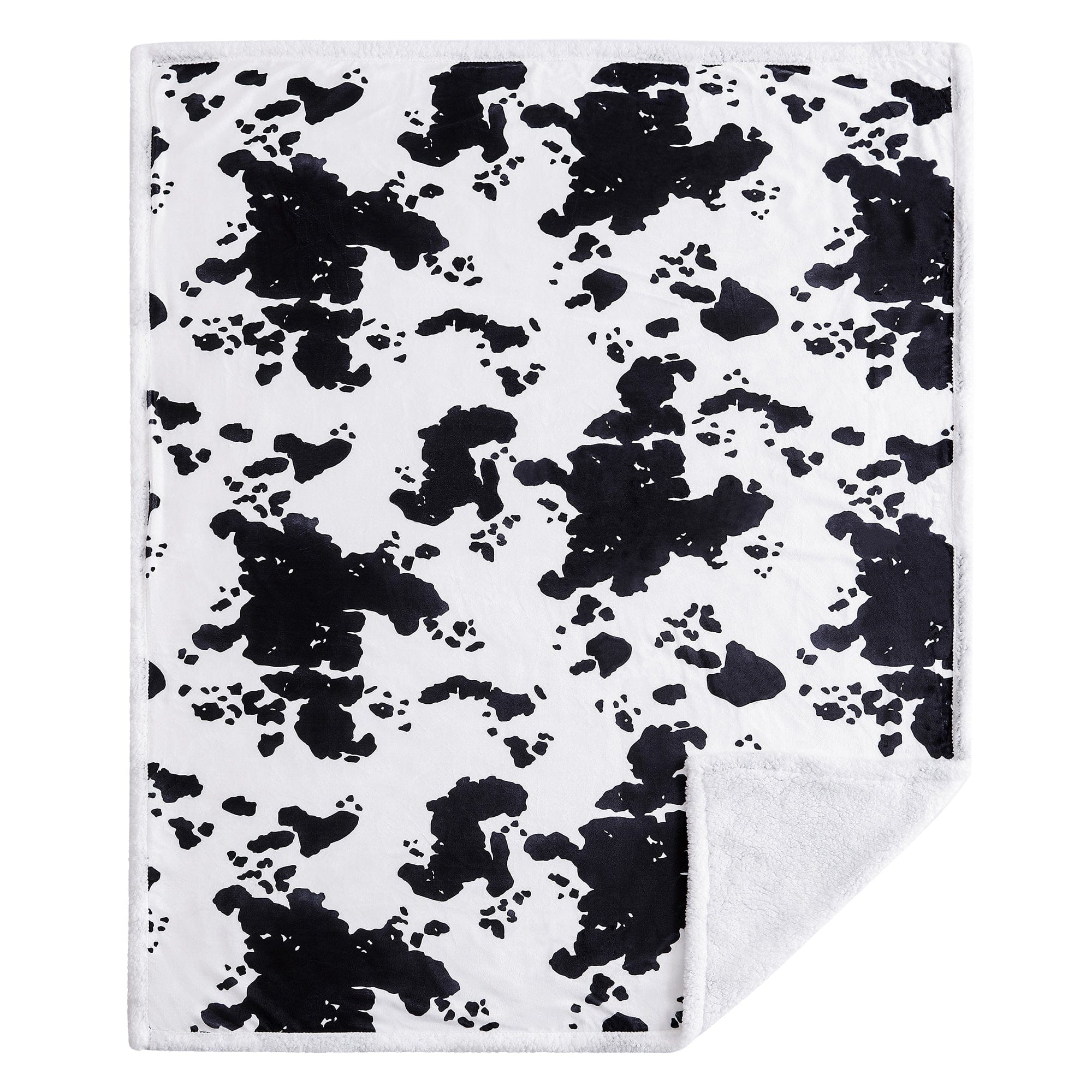Elsa Cowhide Campfire Sherpa Throw Throw